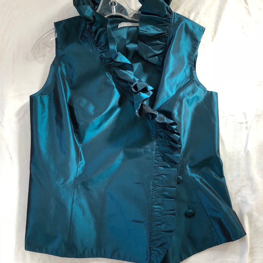 Teri Jon Teal Top
